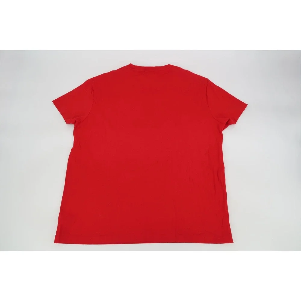 Polo Ralph Lauren T-Shirt Mens Large Red Polo Bear Winter Graphic Classic Fit